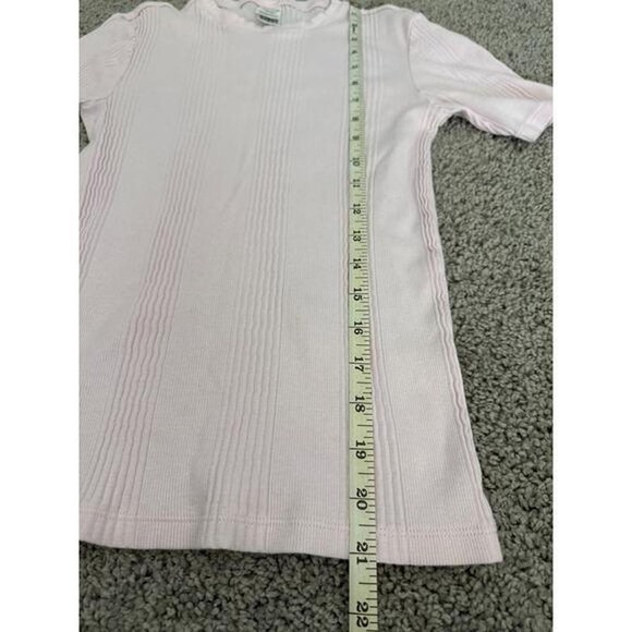 PINK Victoria's Secret Ribbed Knit T Shirt Blush Pink Short Sleeve Size XS - Picture 7 of 7